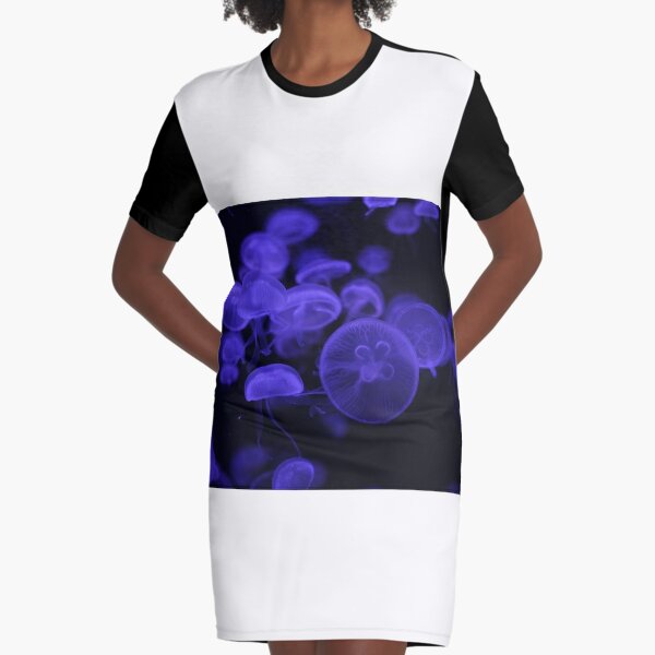 Jellyfish in Purple Light Graphic T-Shirt Dress