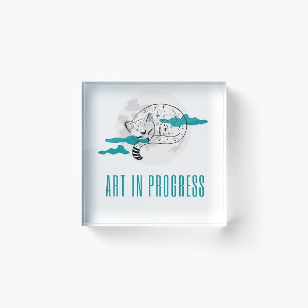 Item preview, Art in Progress Cat & Moon Turquoise Light designed and sold by Sershni.