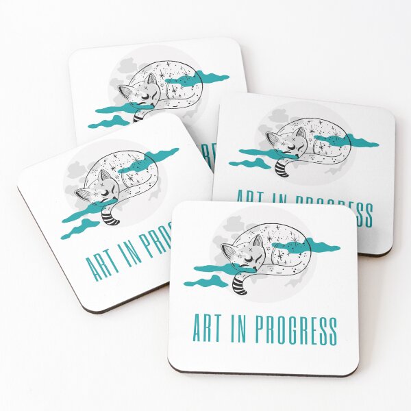 Item preview, Art in Progress Cat & Moon Turquoise Light designed and sold by Sershni.