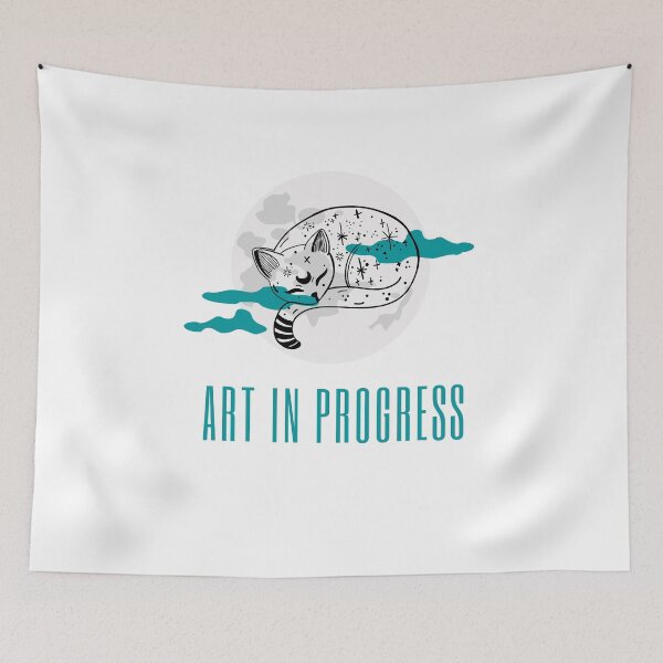 Item preview, Art in Progress Cat & Moon Turquoise Light designed and sold by Sershni.