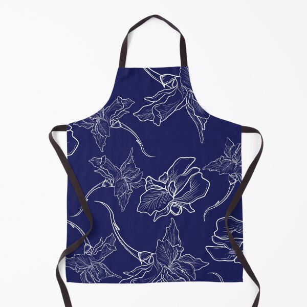 Item preview, White on blue floral print designed and sold by crazycollective.