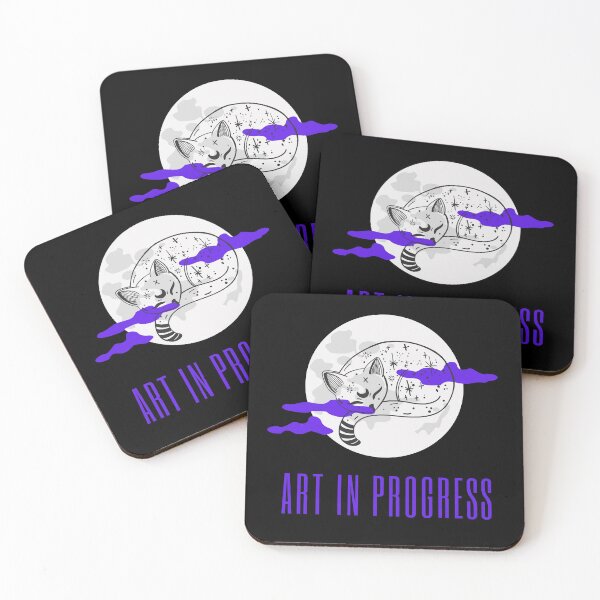 Item preview, Art in Progress Cat & Moon Lavender Dark designed and sold by Sershni.