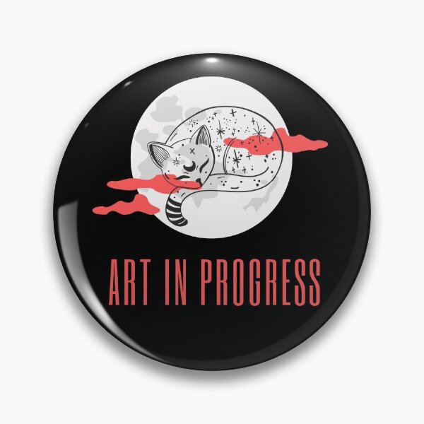 Item preview, Art in Progress Cat & Moon Coral Dark designed and sold by Sershni.