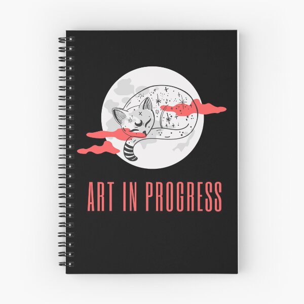 Item preview, Art in Progress Cat & Moon Coral Dark designed and sold by Sershni.