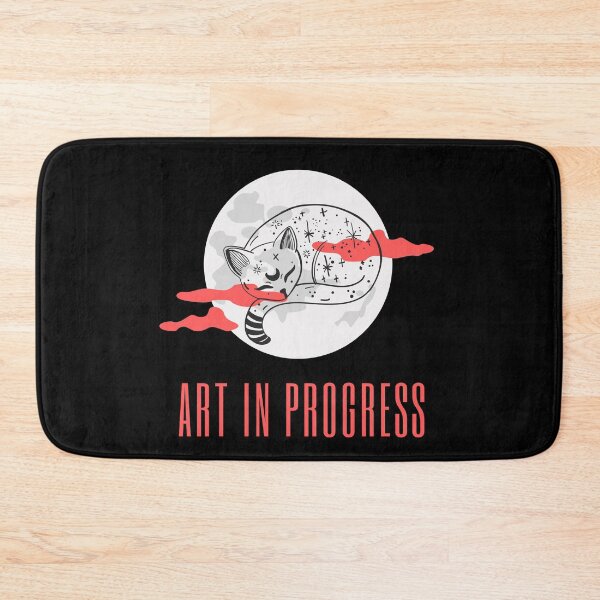 Item preview, Art in Progress Cat & Moon Coral Dark designed and sold by Sershni.