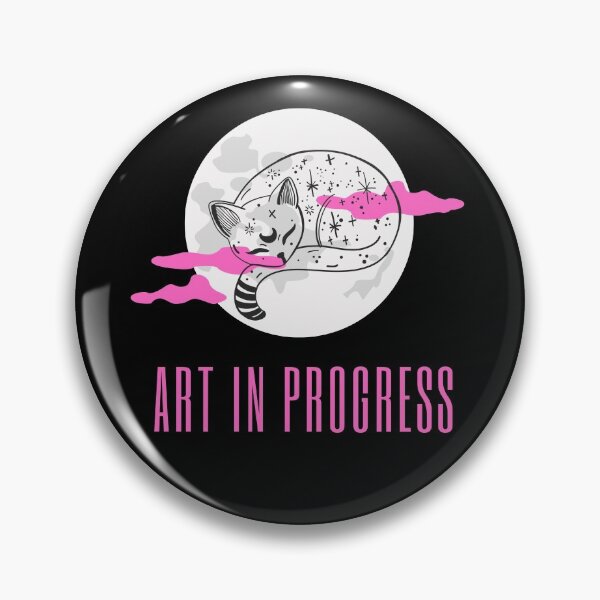 Item preview, Art in Progress Cat & Moon Pink Dark designed and sold by Sershni.