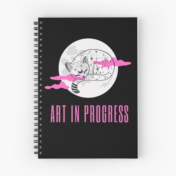 Item preview, Art in Progress Cat & Moon Pink Dark designed and sold by Sershni.
