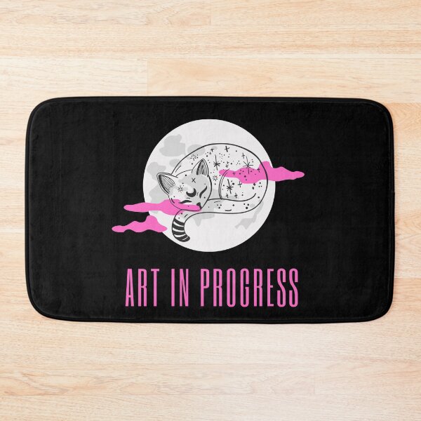 Item preview, Art in Progress Cat & Moon Pink Dark designed and sold by Sershni.