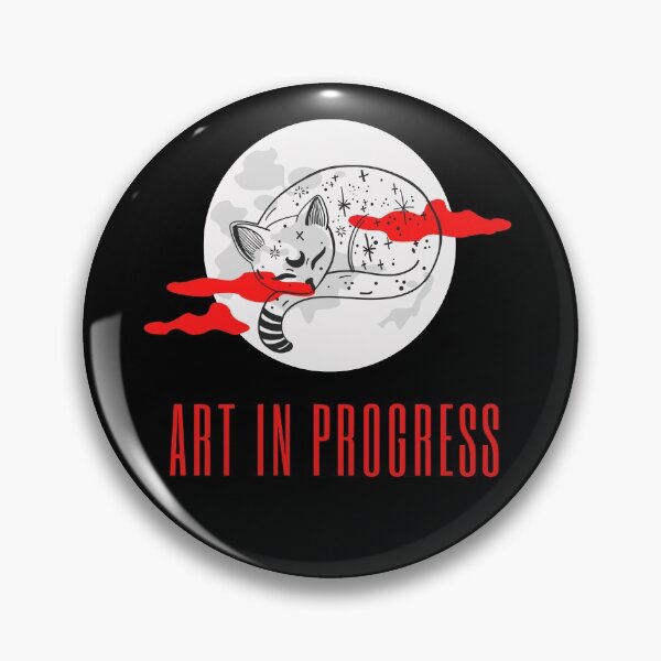 Item preview, Art in Progress Cat & Moon Red Dark designed and sold by Sershni.