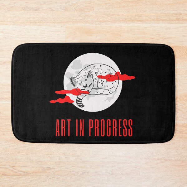 Item preview, Art in Progress Cat & Moon Red Dark designed and sold by Sershni.