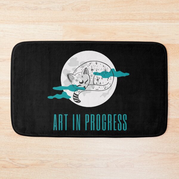 Item preview, Art in Progress Cat & Moon Turquoise Dark designed and sold by Sershni.
