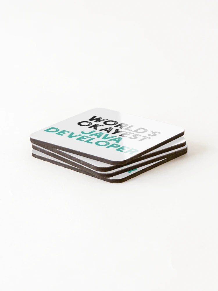 Thumbnail 4 of 5, Coasters (Set of 4), World's Okayest Java Developer designed and sold by Tech-e-Tees.