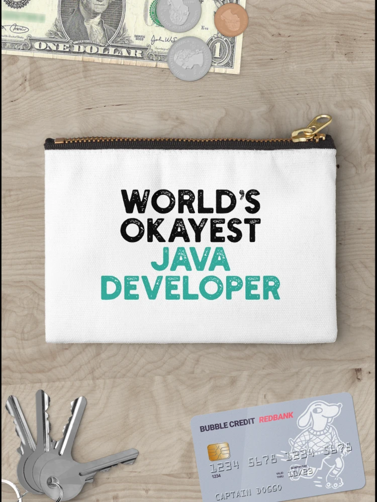 Thumbnail 3 of 4, Zipper Pouch, World's Okayest Java Developer designed and sold by Tech-e-Tees.