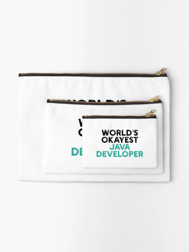 Thumbnail 2 of 4, Zipper Pouch, World's Okayest Java Developer designed and sold by Tech-e-Tees.