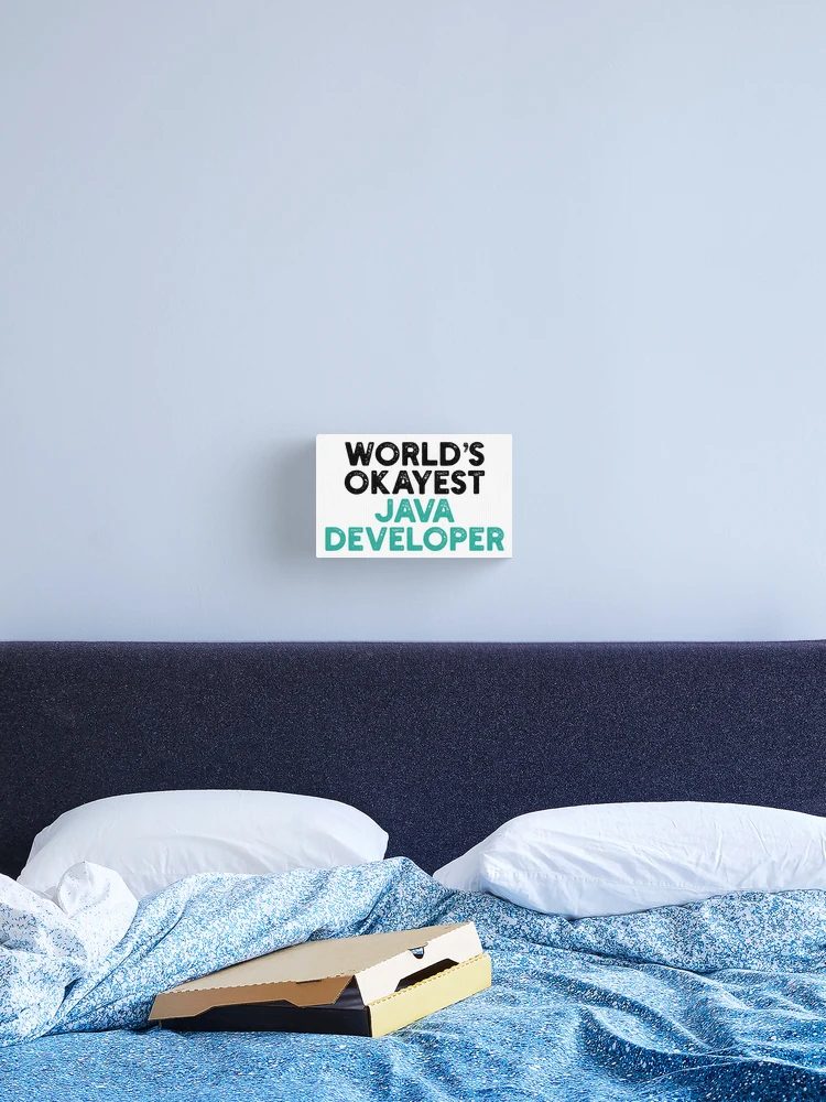 Thumbnail 2 of 3, Canvas Print, World's Okayest Java Developer designed and sold by Tech-e-Tees.