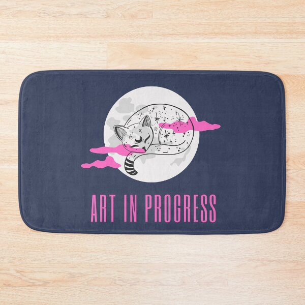 Item preview, Art in Progress Cat & Moon Turquoise Dark designed and sold by Sershni.