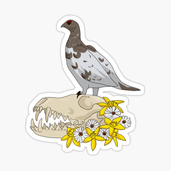 Item preview, ptarmigan and fox skull designed and sold by toxicallycat.