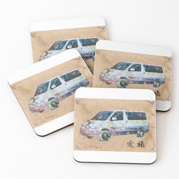 Item preview, Mazda Bongo Japanese inspired collage on parchment designed and sold by INKIEFINGERS.