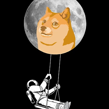 Imagen de la obra Astronaut Swinging Dogecoin Crypto Doge To The Moon Gear de DynamicDesign