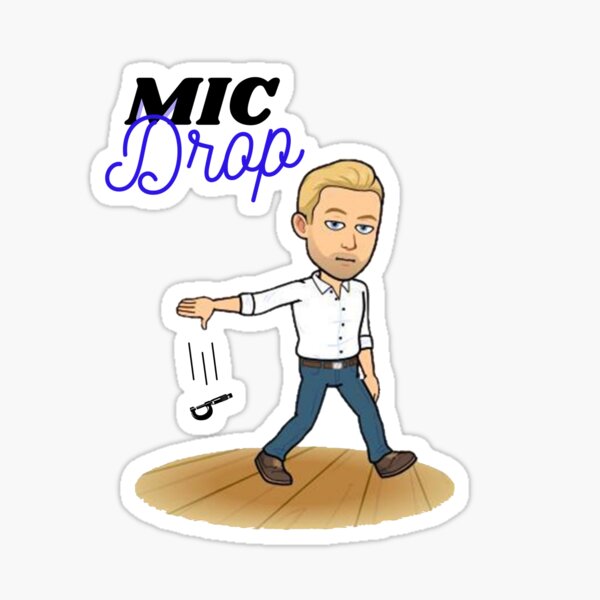 "Mic drop, comical, funny, cartoon figure,engineer" Sticker for Sale by