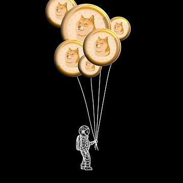 Imagen de la obra Astronaut Holding Dogecoin Balloons Crypto To The Moon Gear de DynamicDesign