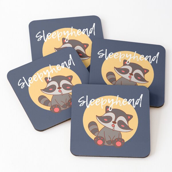 Item preview, Sleepyhead kawaii raccoon designed and sold by Humor Nation.