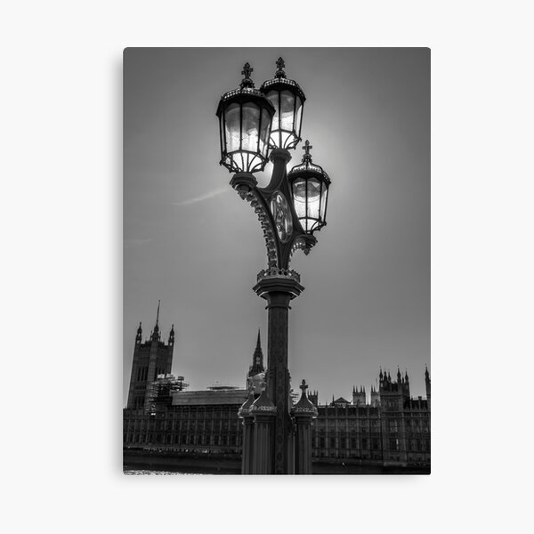 Lamppost in black and white Canvas Print