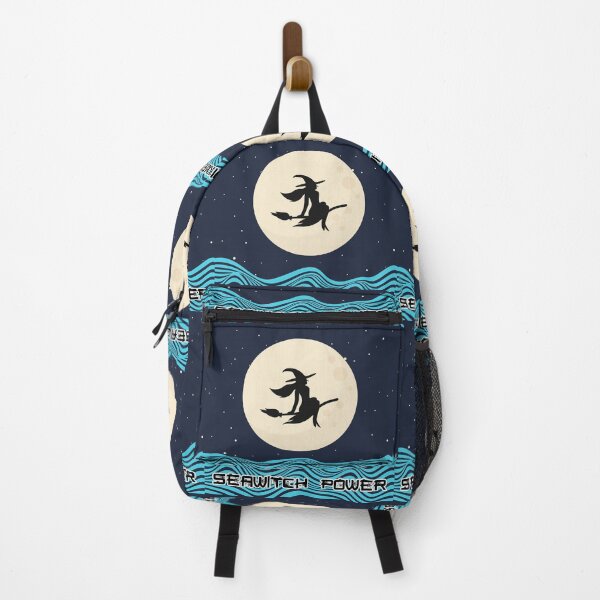 Item preview, Seawitch Power Silhouette Flying Witch Passed Moon- Blue designed and sold by NoMatterLab.