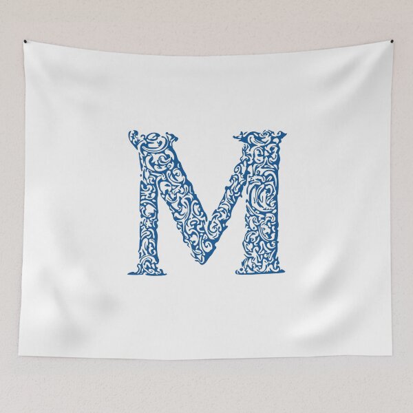 Item preview, Blue Monogram - Letter "M" designed and sold by RoamingRabbit.