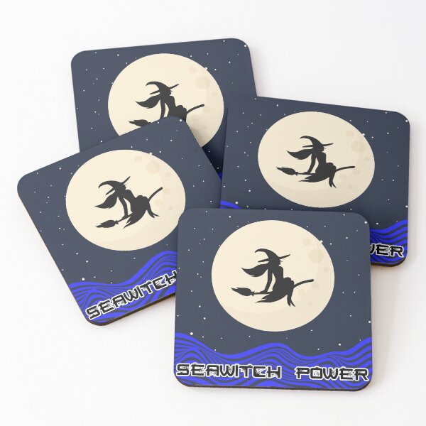 Item preview, Seawitch Power Silhouette Flying Witch Passed Moon Night- Dark Blue designed and sold by NoMatterLab.