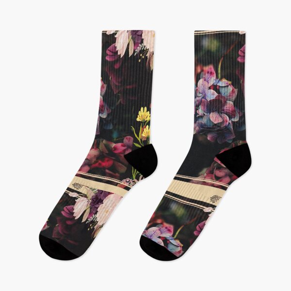 Item preview, Mural of beautiful various flowers on a black background designed and sold by chicsignzodiac.