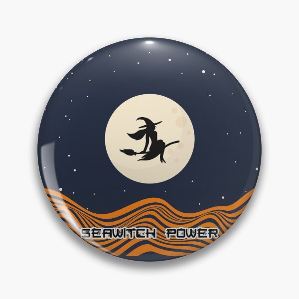 Item preview, Seawitch Power Silhouette Flying Witch Passed Moon Orange designed and sold by NoMatterLab.