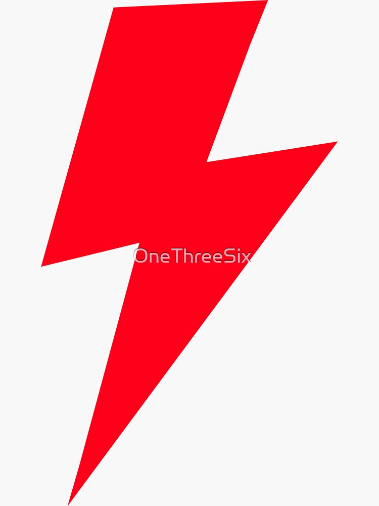 "Bold Red Lightning Bolt on Pink" Sticker for Sale by