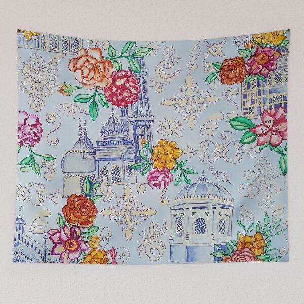 Item preview, Mughal artwork With Floral  designed and sold by HiraSheikh.