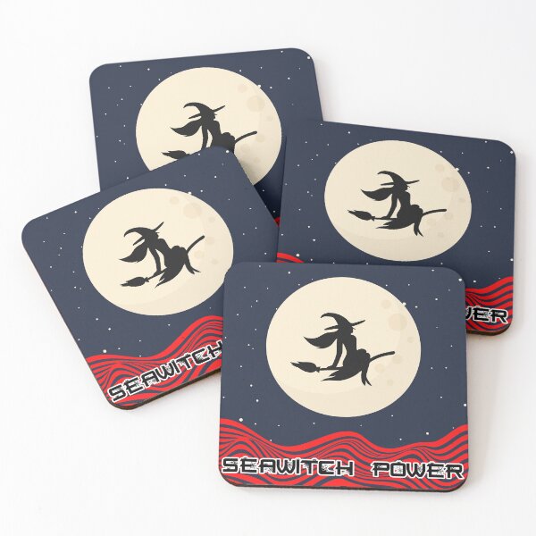 Item preview, Seawitch Power Silhouette Flying Witch Passed Blood Moon Red designed and sold by NoMatterLab.