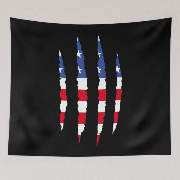 Item preview, Werewolf Wolf Cat Tiger Scratches US Flag American designed and sold by BEAST NYC.