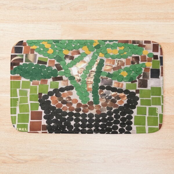 Item preview, Spring is In The Air! Paper Craft Potted Plant Shades of Green Green Yellow Leaves Against Brick Wall designed and sold by NadeenInspires.