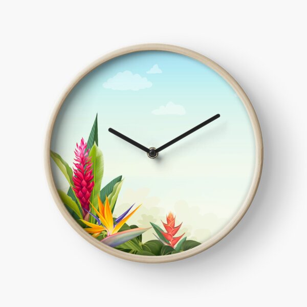 Tropicals flowers Clock