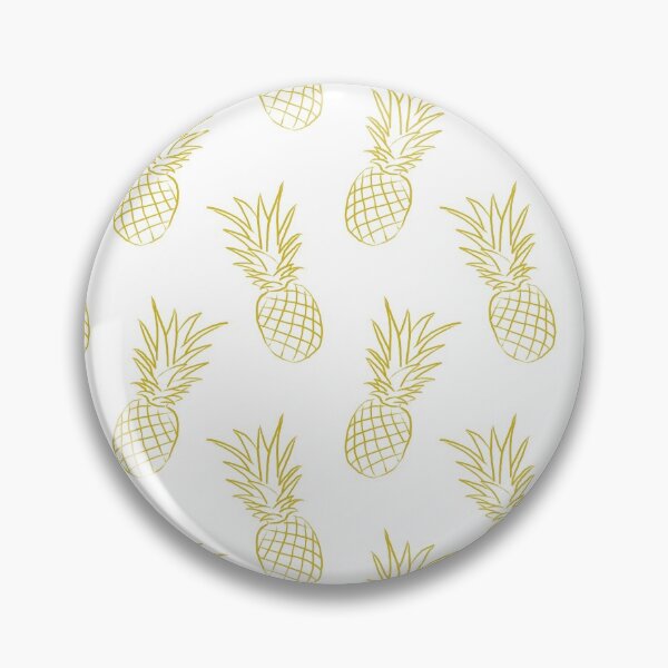 Item preview, Pineapple Line Art Pattern (gold/white) designed and sold by Design Minds Boutique.