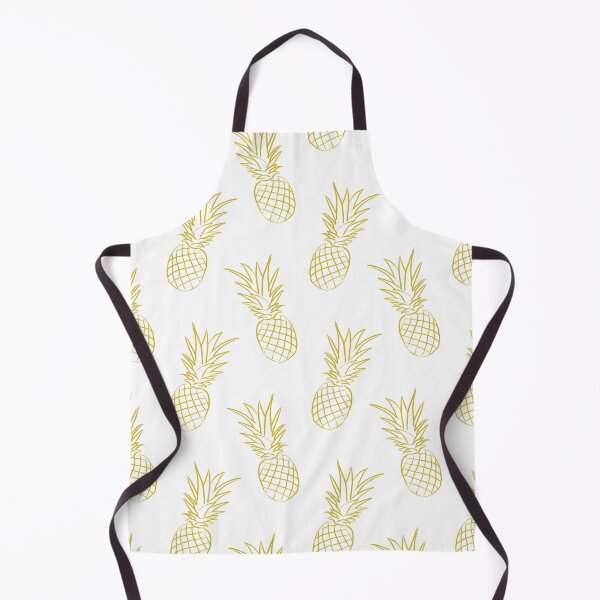 Item preview, Pineapple Line Art Pattern (gold/white) designed and sold by Design Minds Boutique.