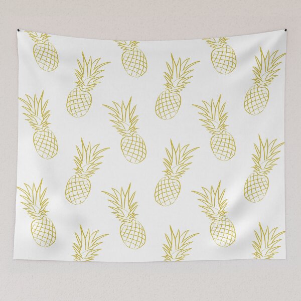 Item preview, Pineapple Line Art Pattern (gold/white) designed and sold by Design Minds Boutique.