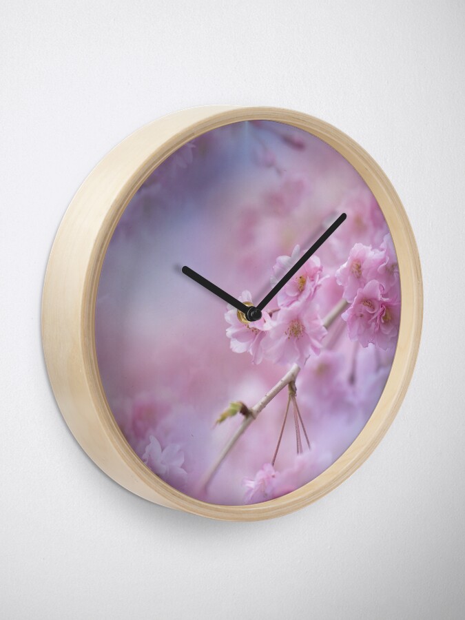 "Cherry Blossoms in Bloom" Clock for Sale by AllMyStuffs Redbubble