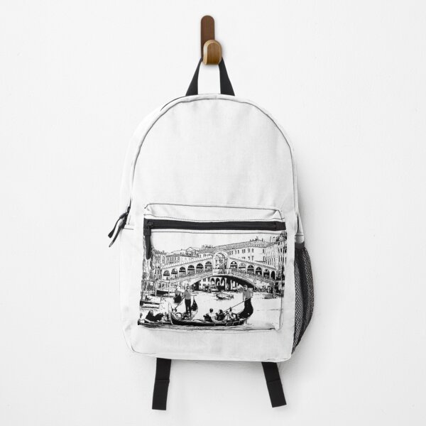Item preview, Venice Rialto Italy Europe Black And White Cityscape designed and sold by LikeInkDrops.