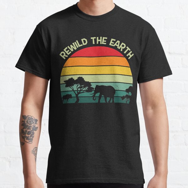 Rewild The Earth Forest Animals Retro Design Classic T-Shirt