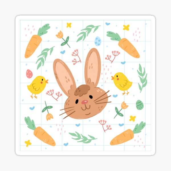 Easter Brown Rabbit Sticker