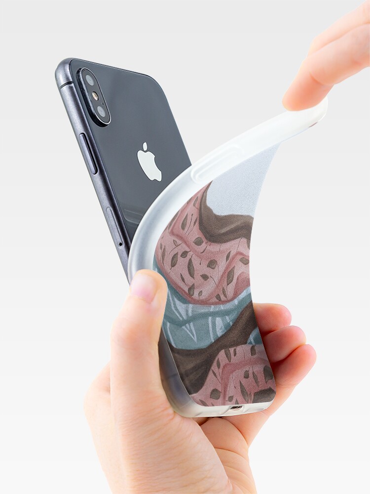 Aperçu 4 sur 5. Coque iPhone avec l'œuvre Tableau de tissus à motifs créée et vendue par mallorybernard.