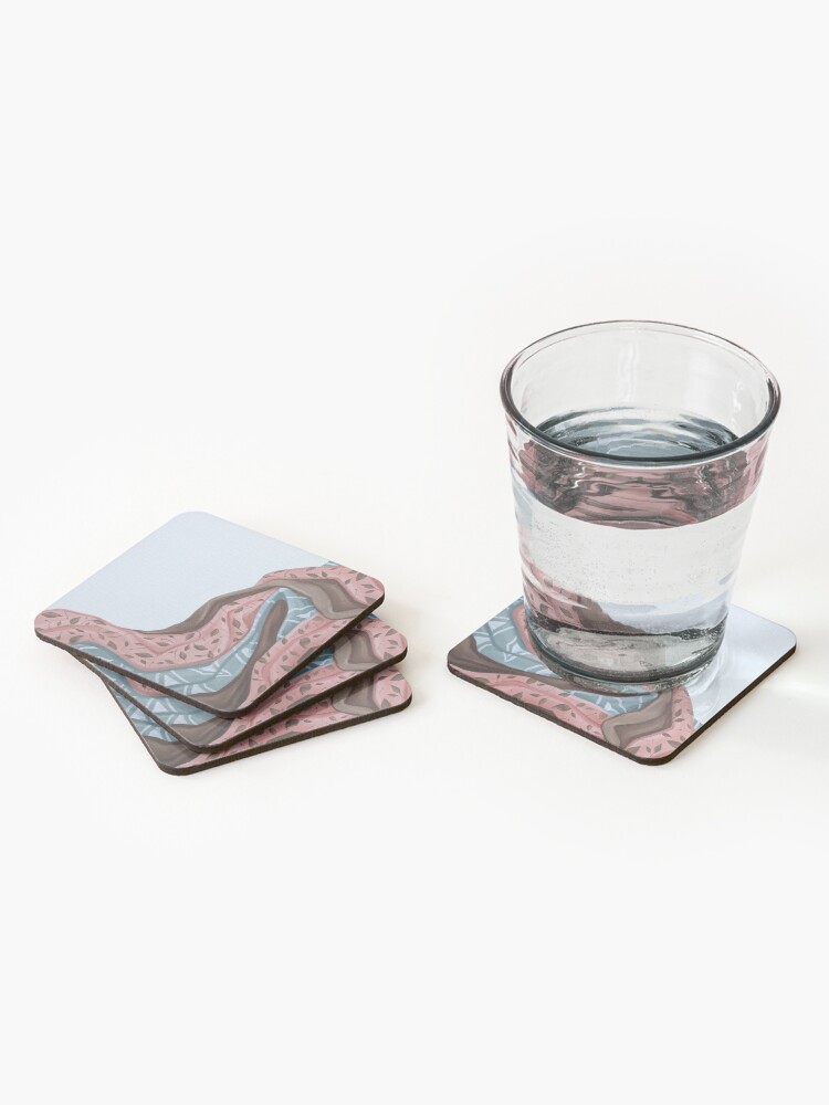 Aperçu 2 sur 5. Dessous de verre (lot de 4) avec l'œuvre Tableau de tissus à motifs créée et vendue par mallorybernard.
