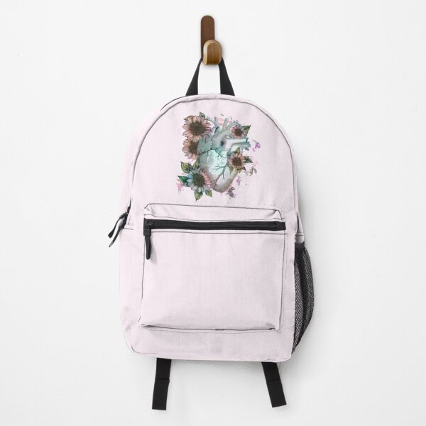 Item preview, Human heart with pink daisy illustration, watercolor effect designed and sold by Collagedream.