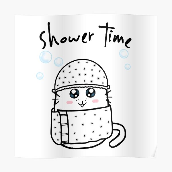 "PeeWee Shower Time" Poster for Sale by HelloCuties Redbubble