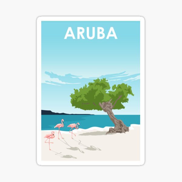Vista previa del artículo con la obra «Cartel de viaje de Aruba», diseñado y vendido por Stadify.